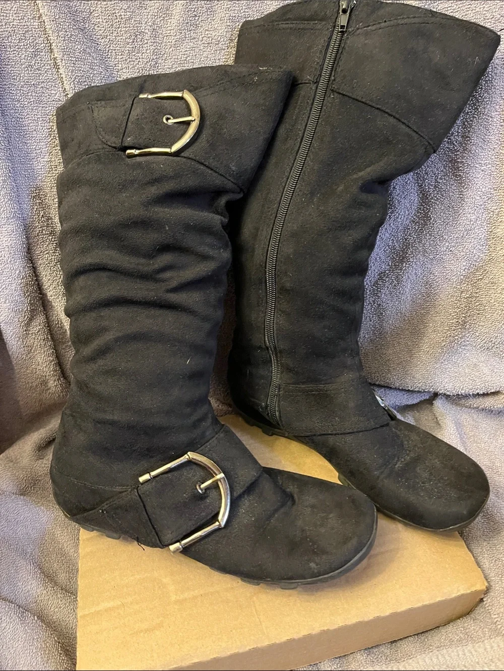 Maurice’s Women's Black Knee-High Buckle Boots